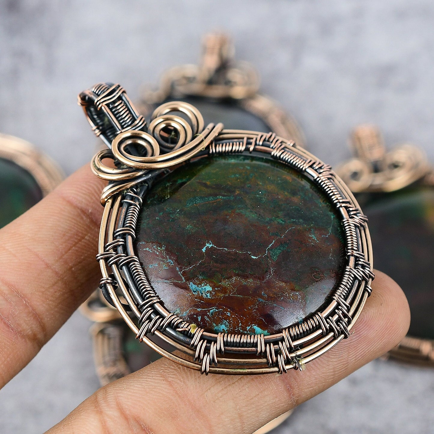 Blue African Azurite Gemstone Pendant
