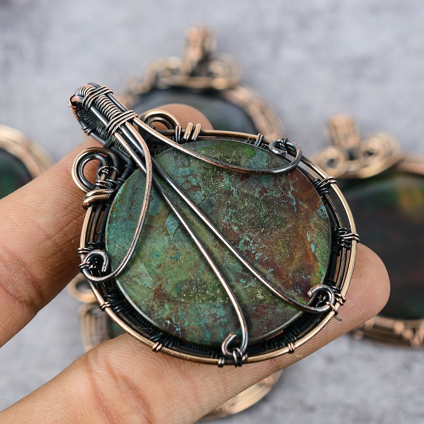 Blue African Azurite Gemstone Pendant