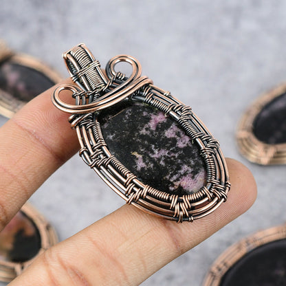 Pink Rhodonite Gemstone Pendant