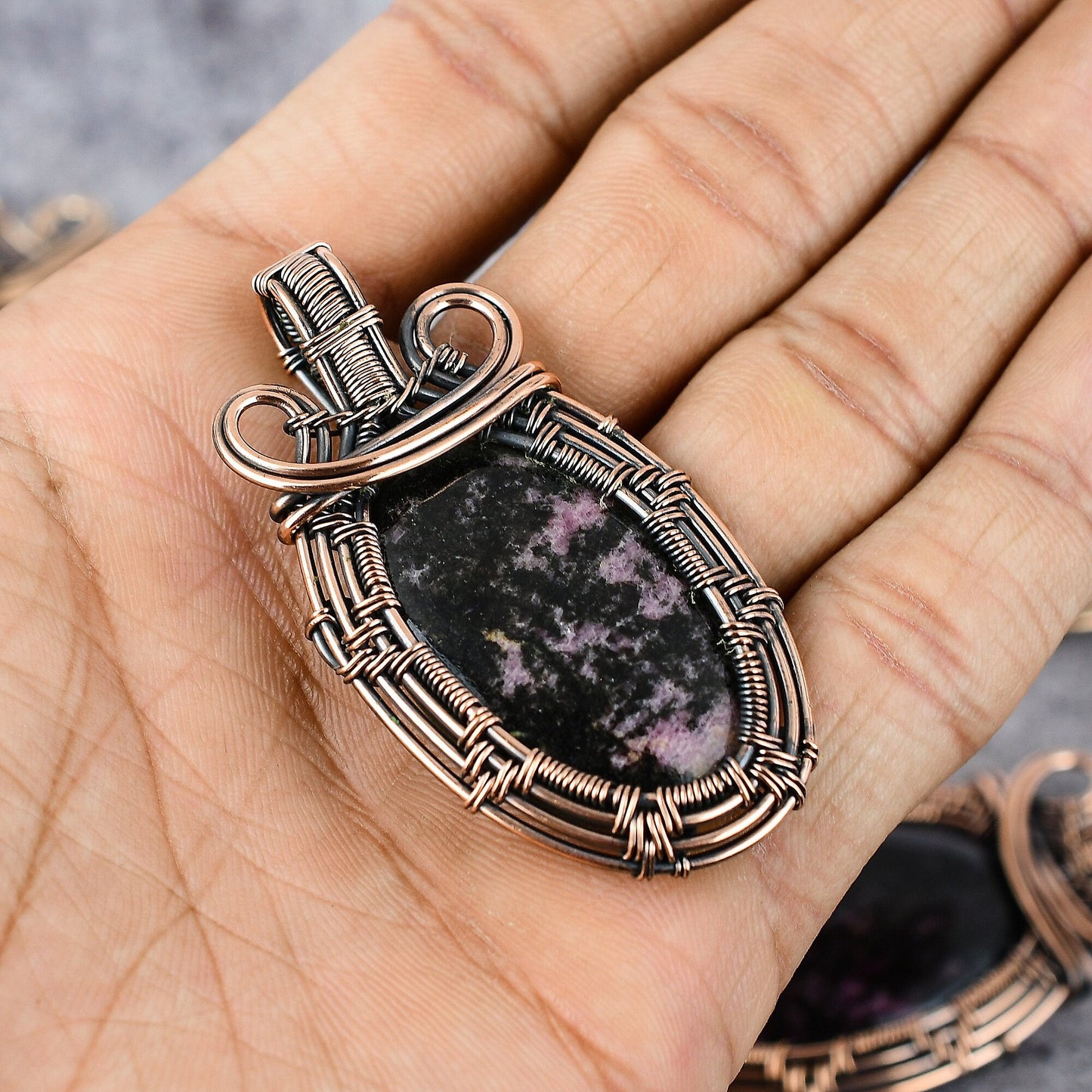 Pink Rhodonite Gemstone Pendant