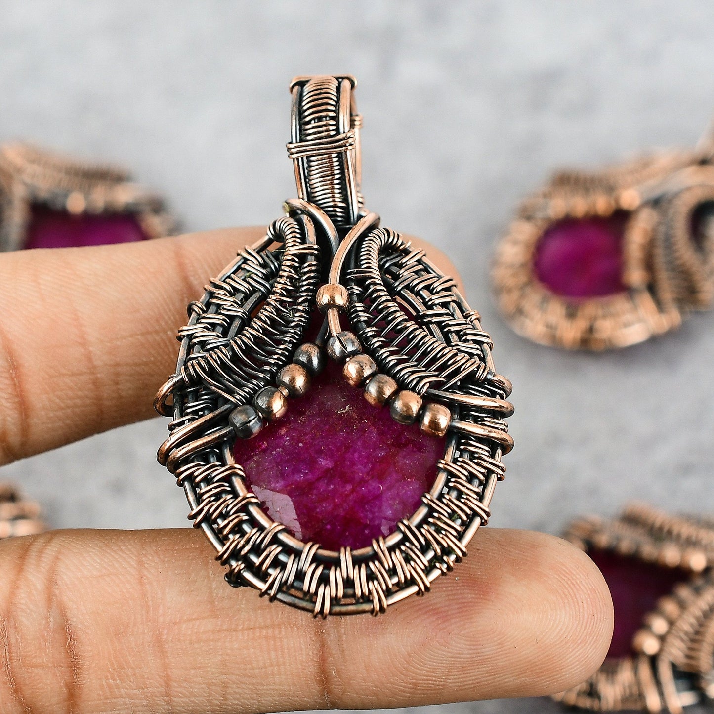 Kashmir Red Ruby Gemstone Pendant