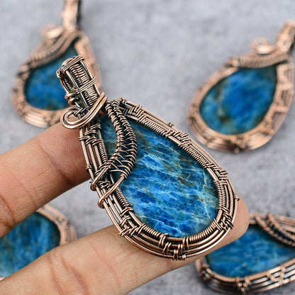 Neon Blue Apatite Gemstone Pendant