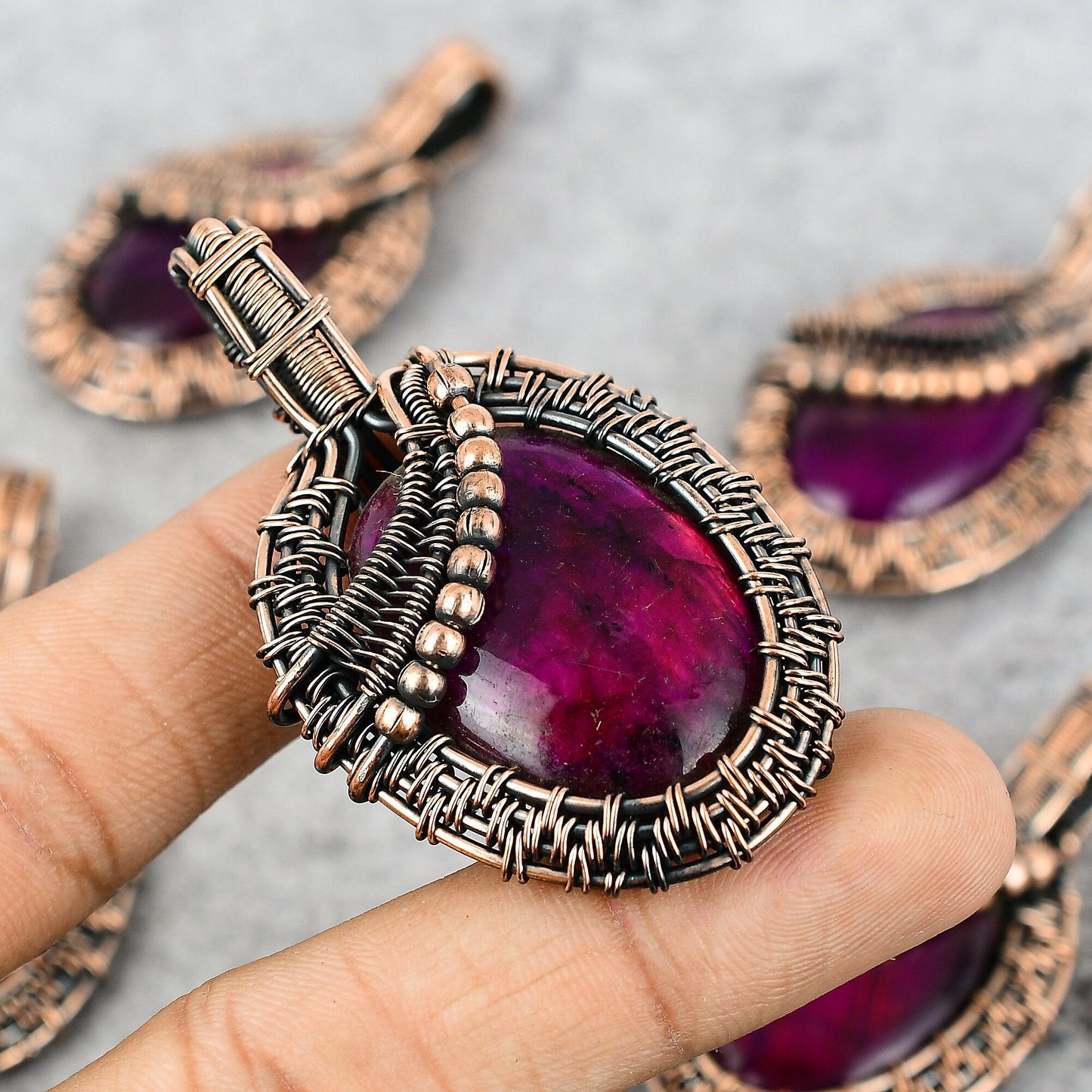 Pink Fire Labradorite Gemstone Pendant