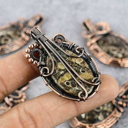 Brown Turritella Gemstone Pendant