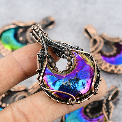 Blue-Green Druzy Gemstone Pendant