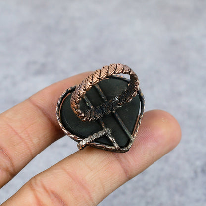 Blue-Green Abalone Gemstone Ring