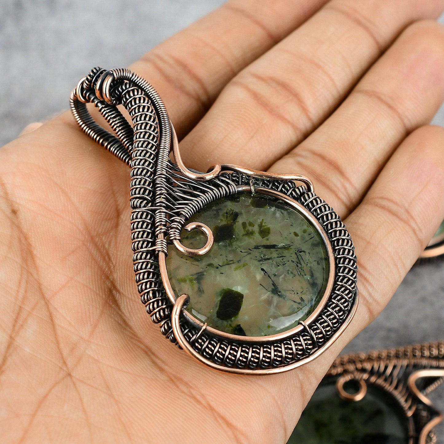 Green Prehnite Gemstone Pendant