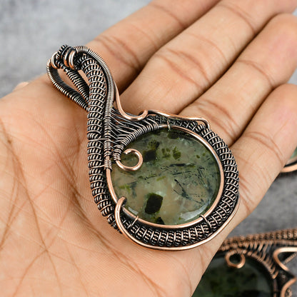 Green Prehnite Gemstone Pendant