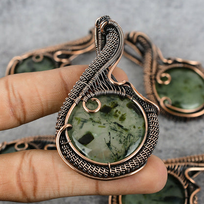 Green Prehnite Gemstone Pendant