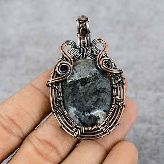 Gray Larvikite Gemstone Pendant