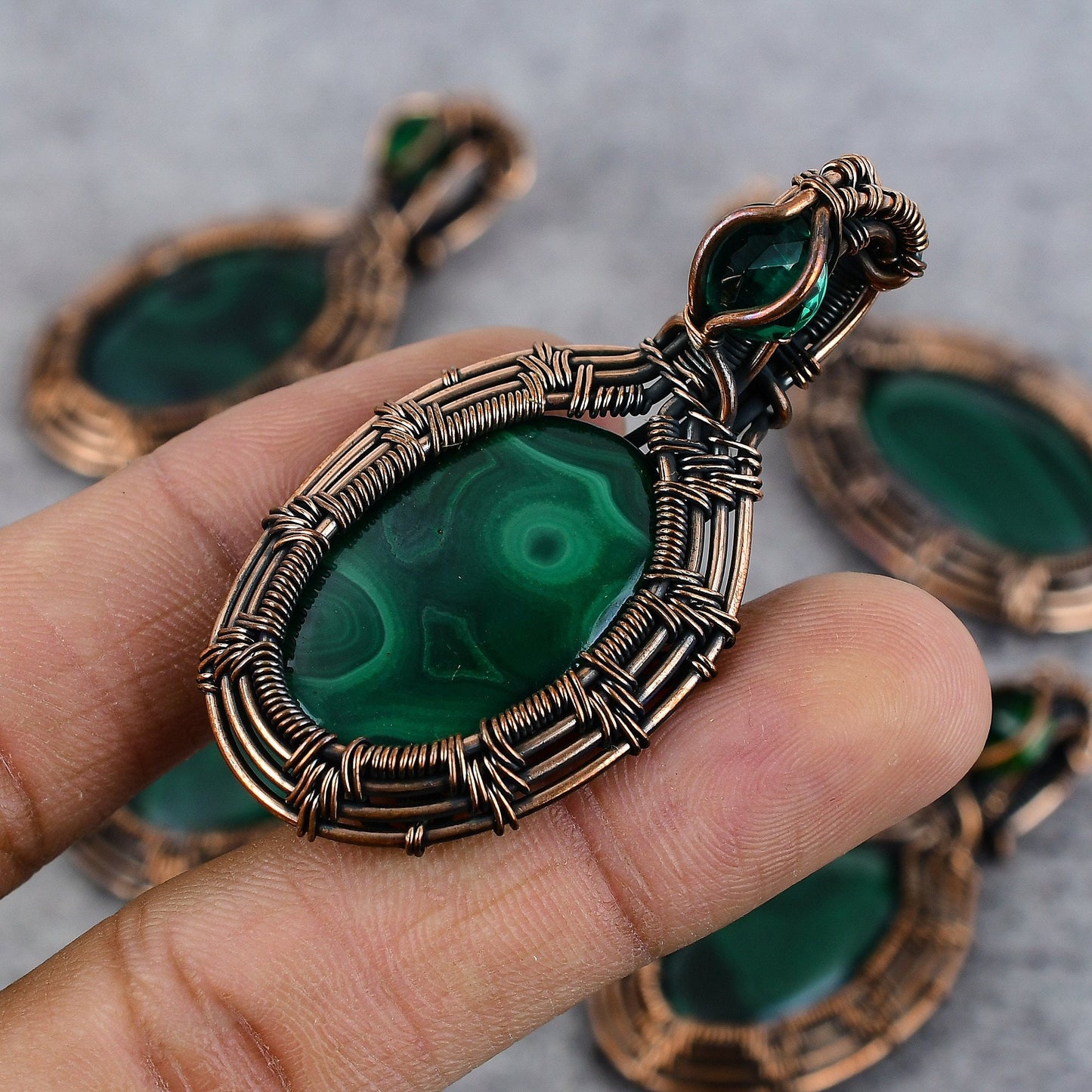 Green Malachite Gemstone Pendant