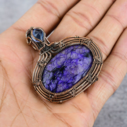 Blue Dendrite Opal Gemstone Pendant