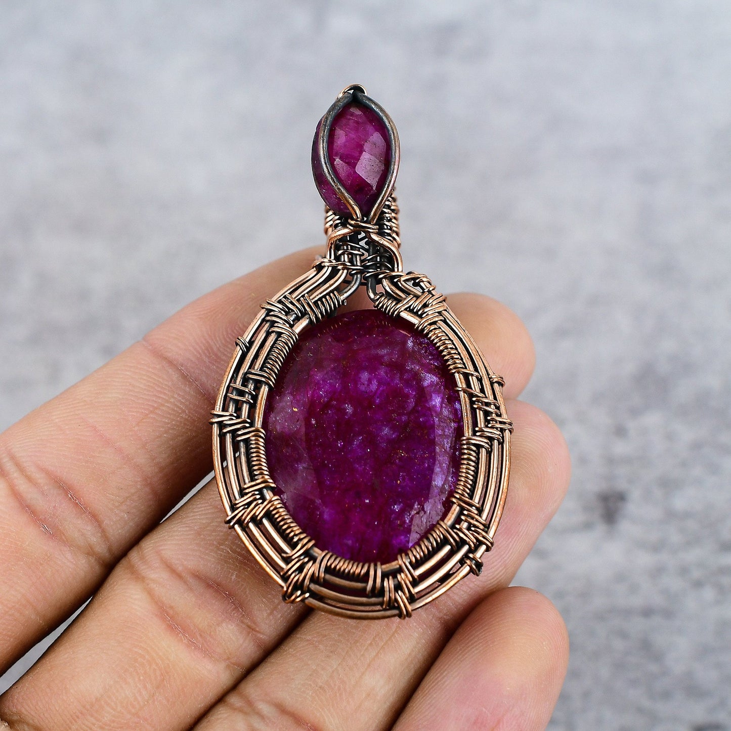 Kashmir Red Ruby Gemstone Pendant