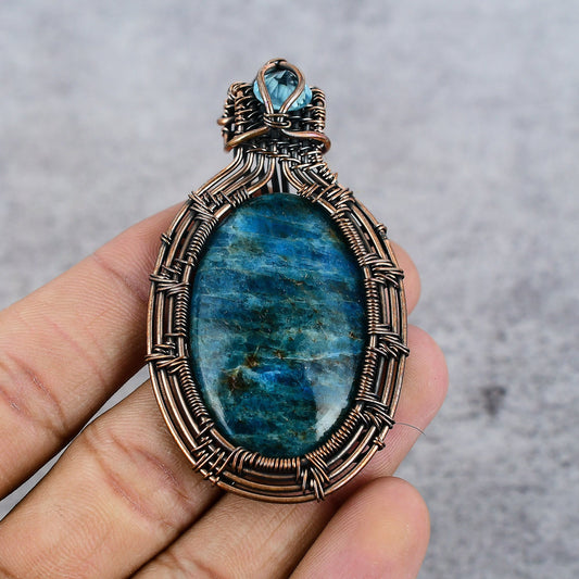 Neon Blue Apatite Gemstone Pendant