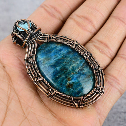 Neon Blue Apatite Gemstone Pendant