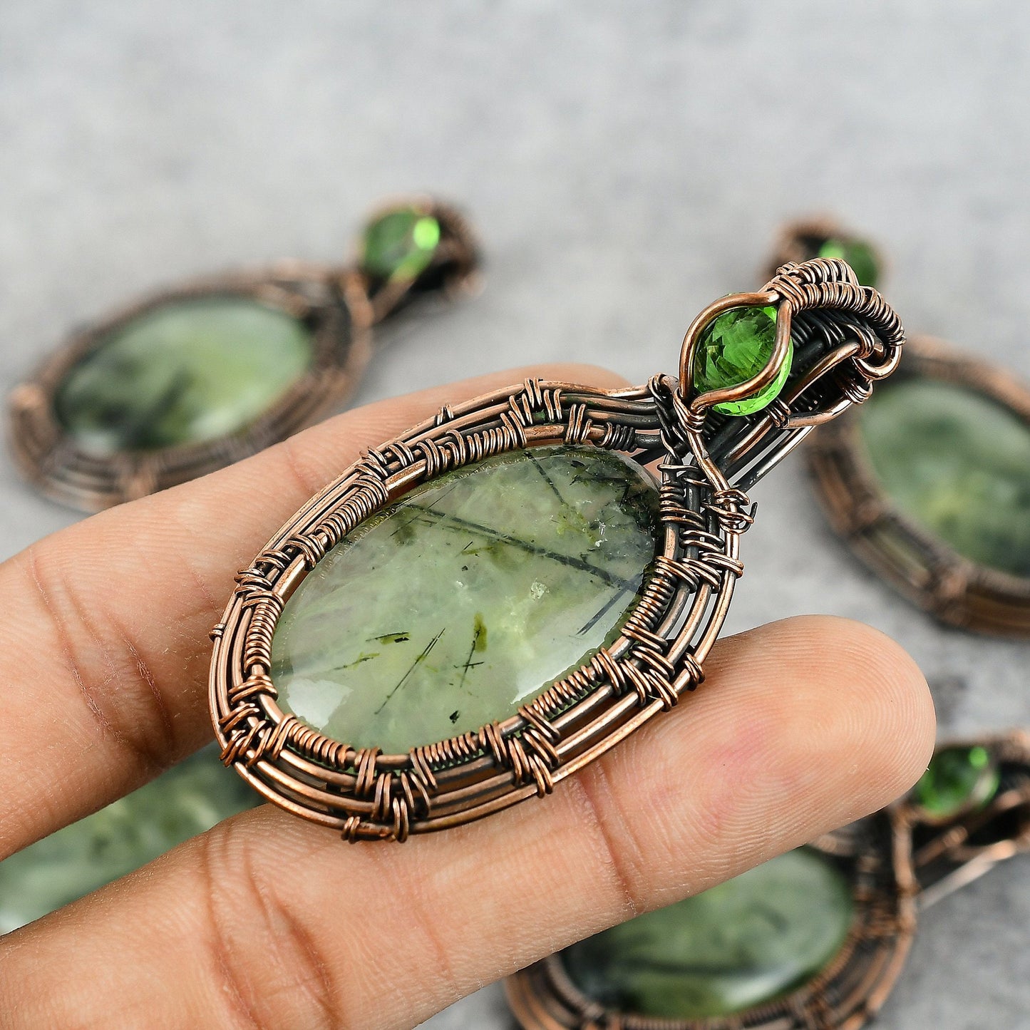Green Prehnite Gemstone Pendant