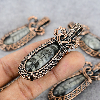 Copper Orthoceras Gemstone Pendant