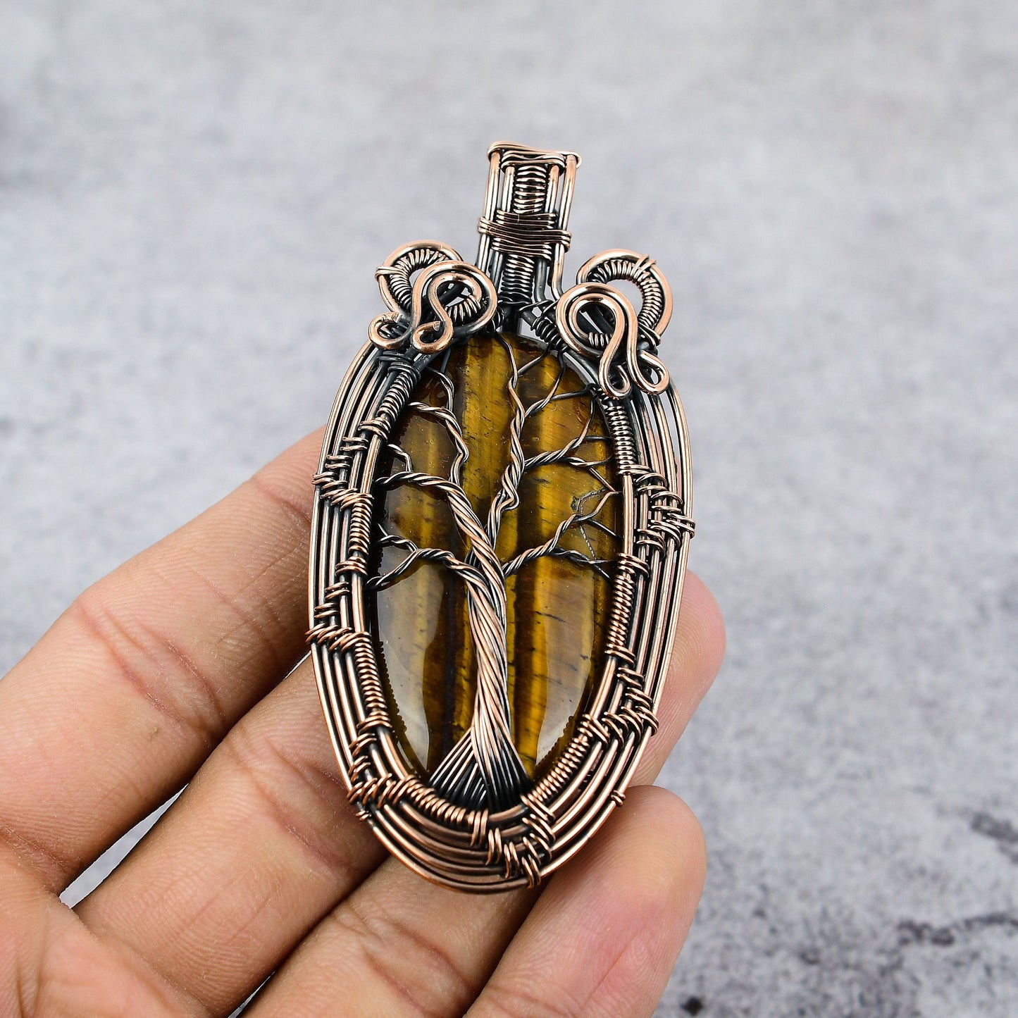 Golden Brown Tiger Eye Gemstone Pendant