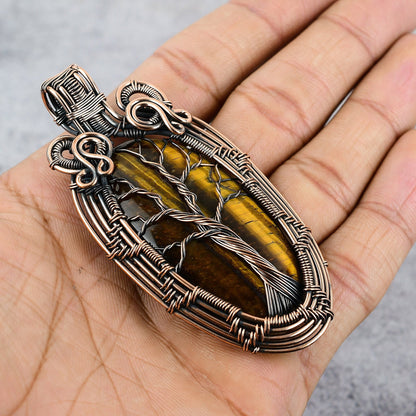 Golden Brown Tiger Eye Gemstone Pendant