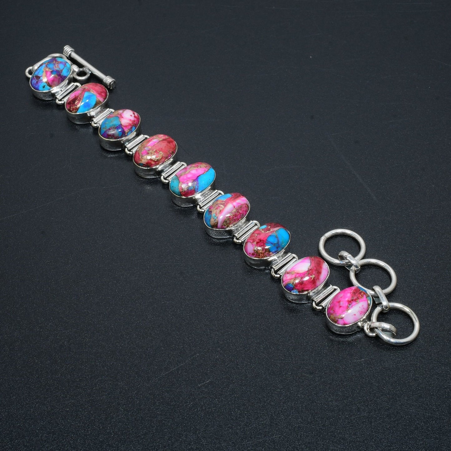 Pink Spiny Oyster Gemstone Bracelet
