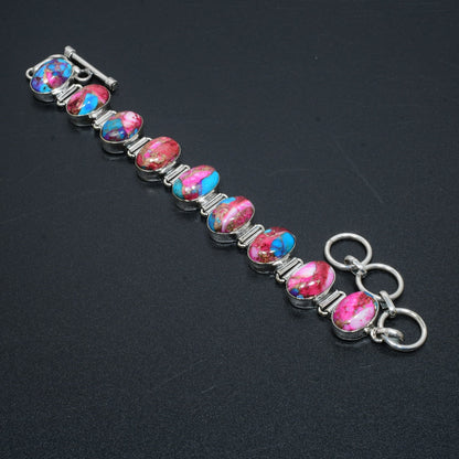 Pink Spiny Oyster Gemstone Bracelet