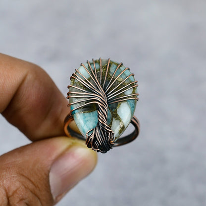 Blue Larimar Gemstone Ring