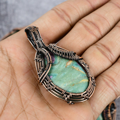 Ruby in Fuchsite Green Gemstone Pendant