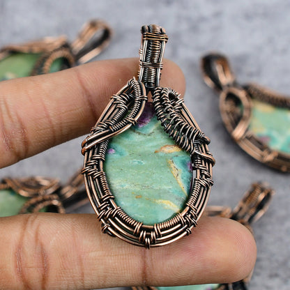 Ruby in Fuchsite Green Gemstone Pendant