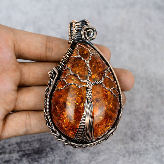 Golden Amber Gemstone Pendant