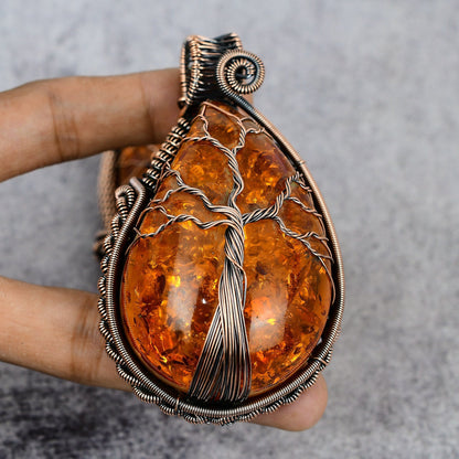 Golden Amber Gemstone Pendant