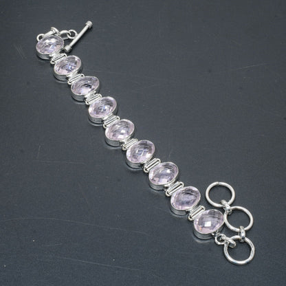 Pink Kunzite Sterling Silver Bracelet