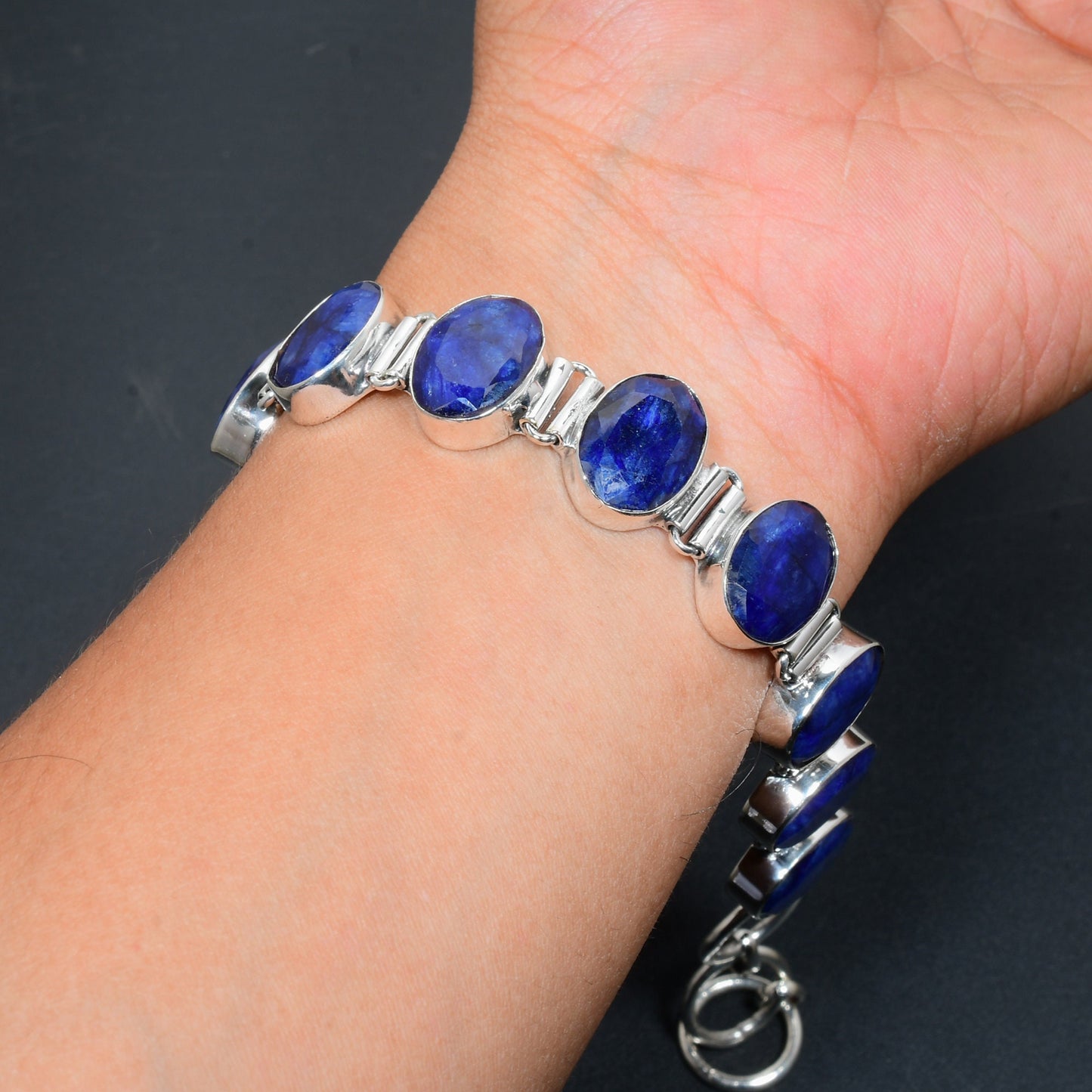 Blue Burmese Sapphire Gemstone Bracelet