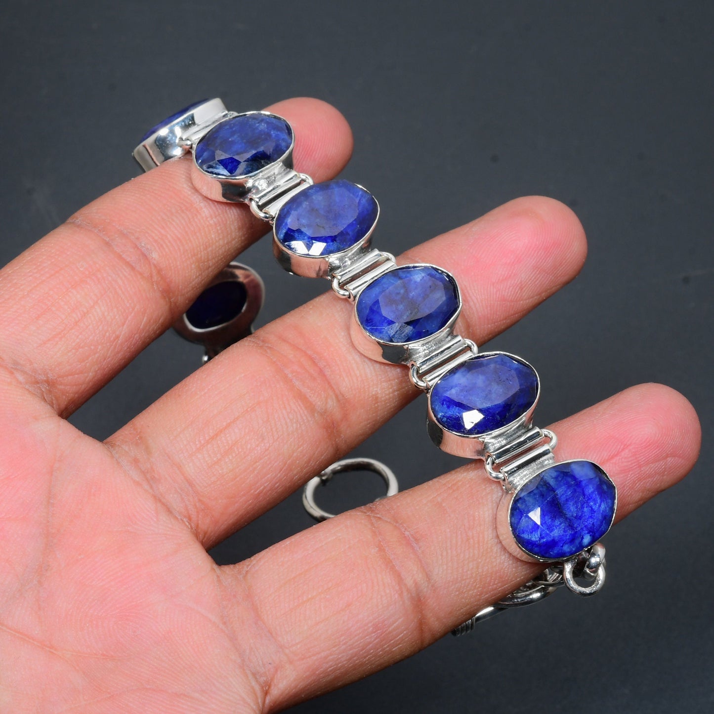 Blue Burmese Sapphire Gemstone Bracelet