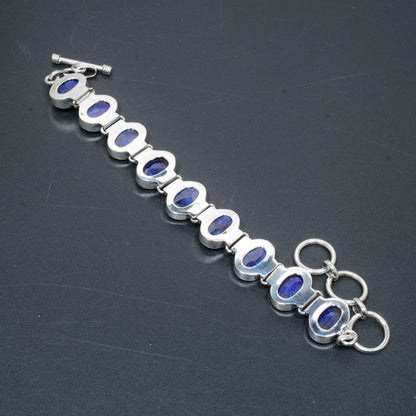 Blue Burmese Sapphire Gemstone Bracelet