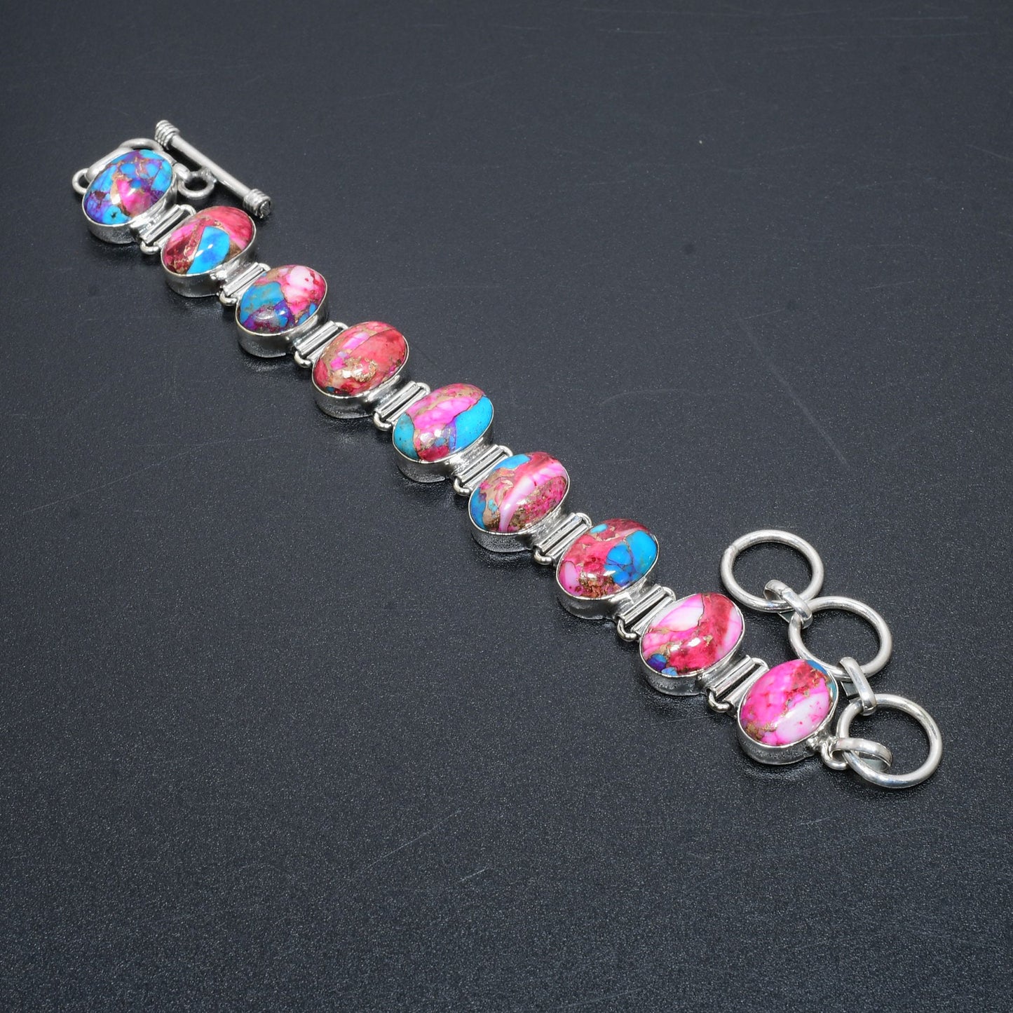 Pink Spiny Oyster Gemstone Bracelet