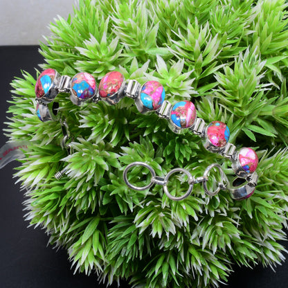 Pink Spiny Oyster Gemstone Bracelet