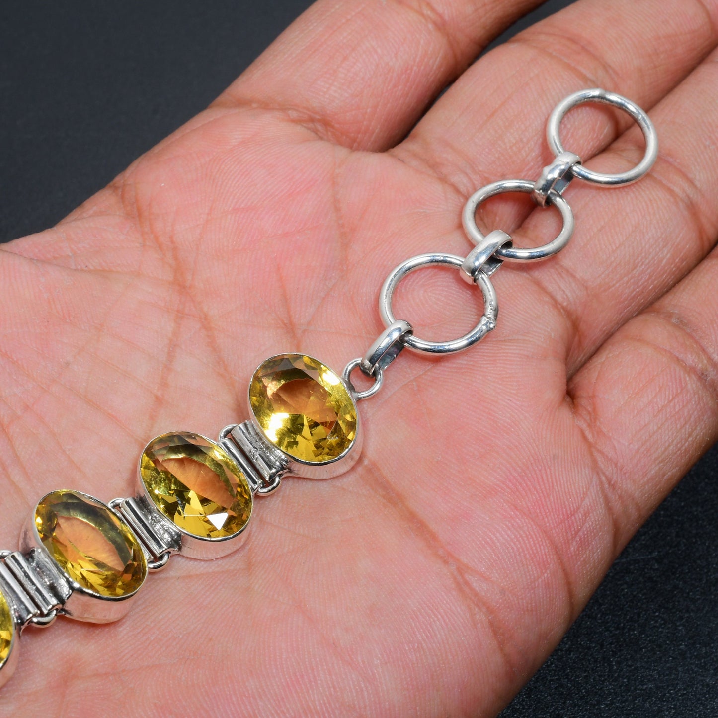 Purple Citrine Gemstone Bracelet