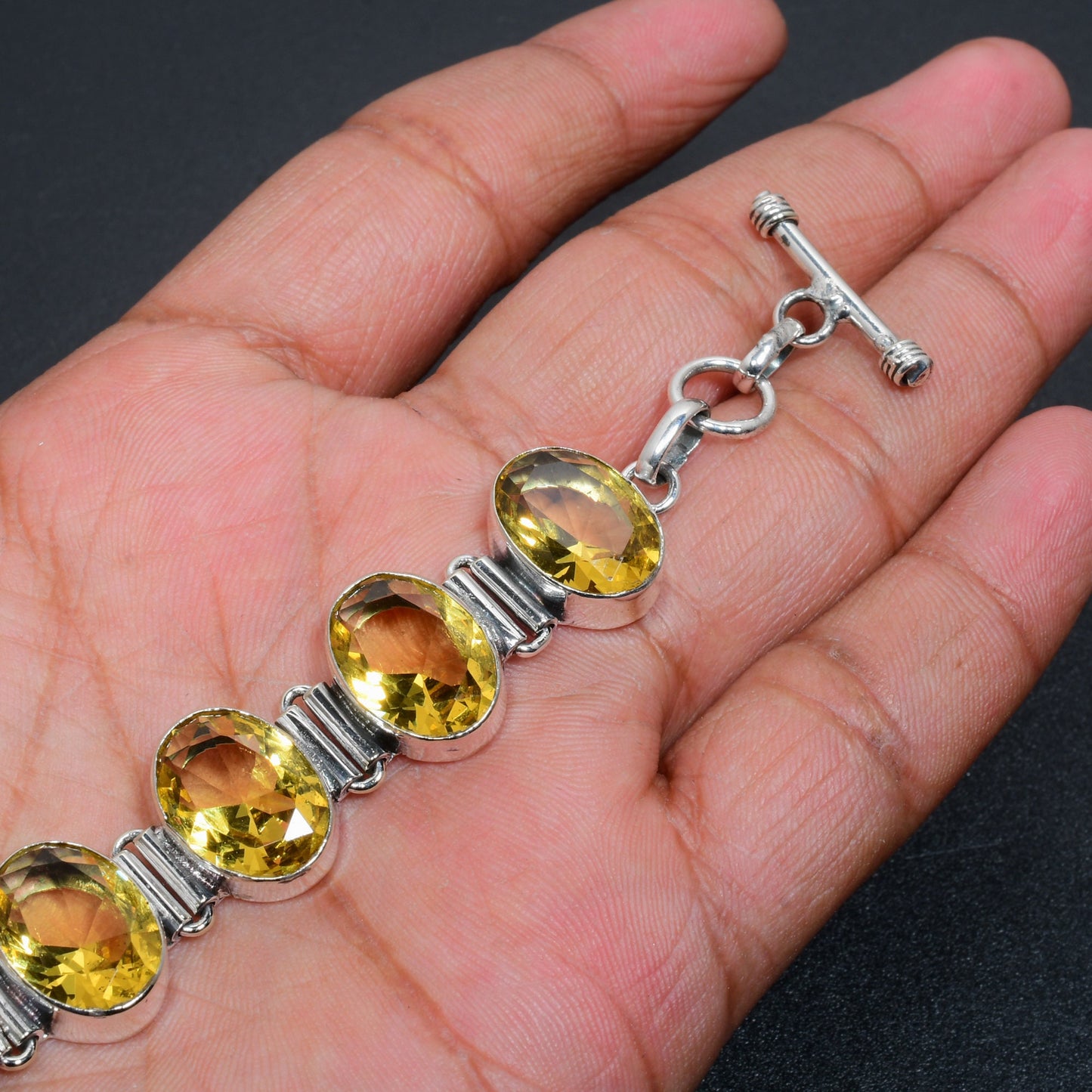 Purple Citrine Gemstone Bracelet