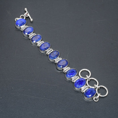 Blue Burmese Sapphire Gemstone Bracelet