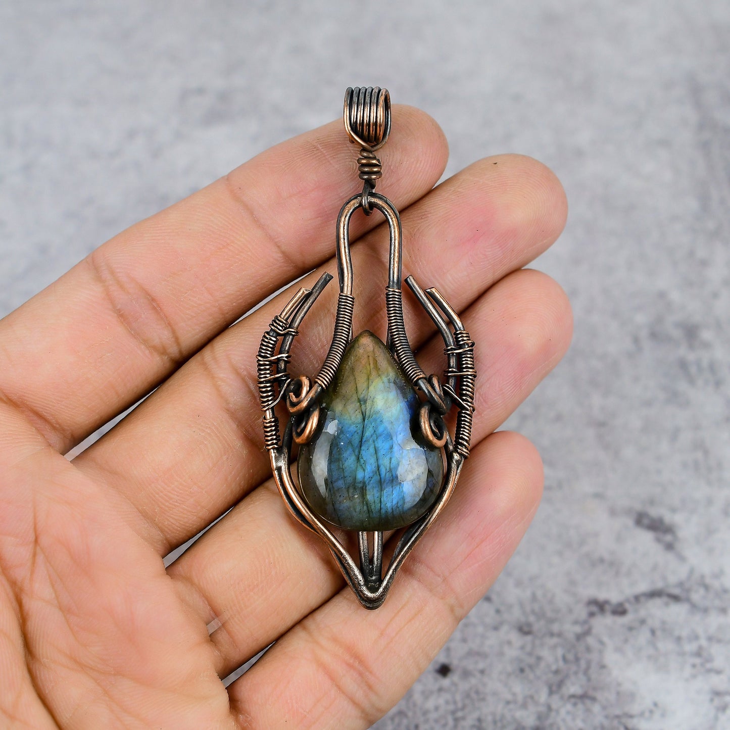 Blue Labradorite Gemstone Pendant