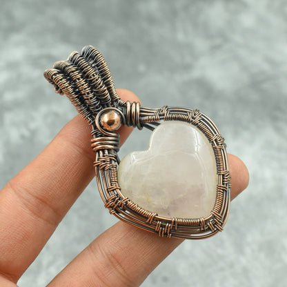Pink Rose Quartz Gemstone Pendant