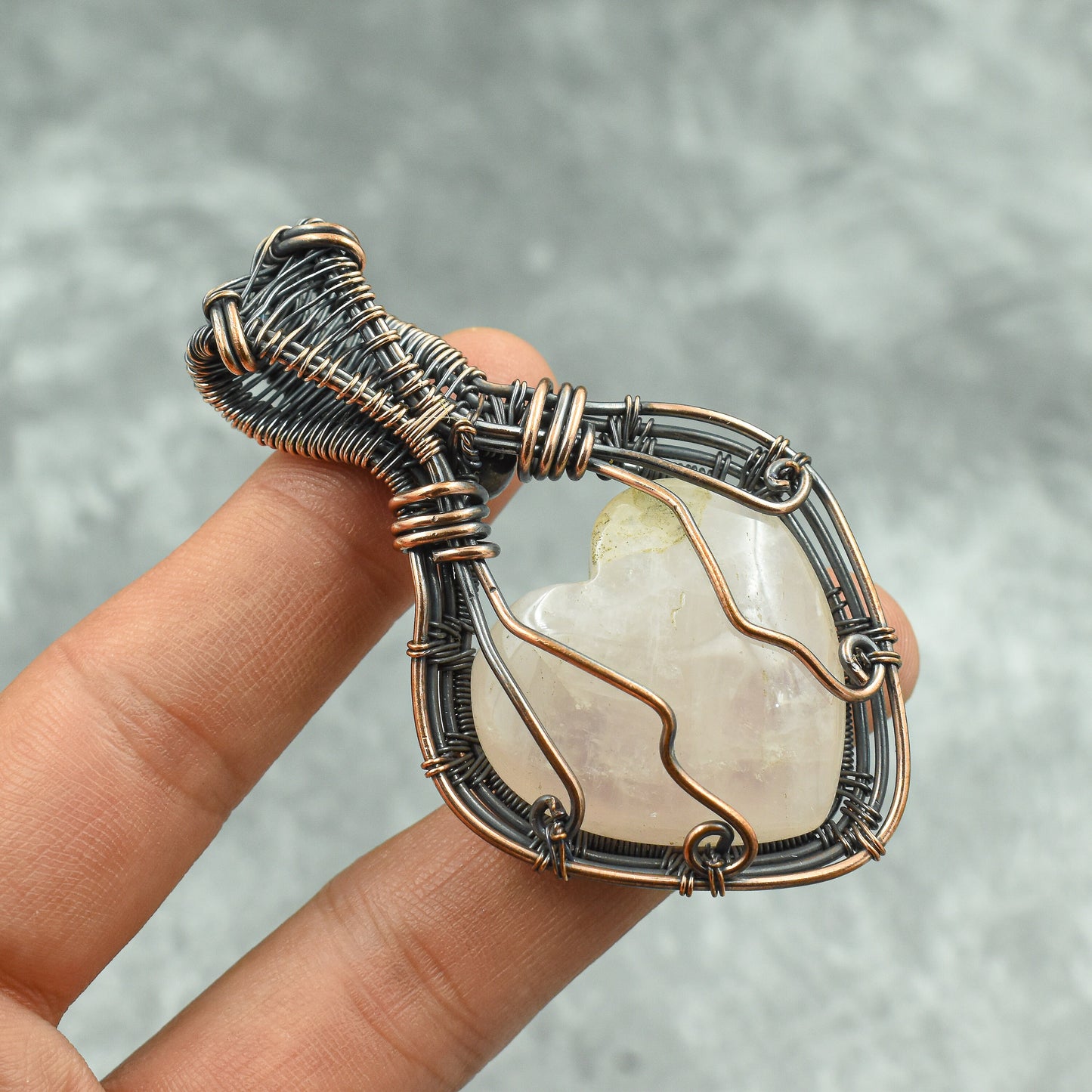 Pink Rose Quartz Gemstone Pendant