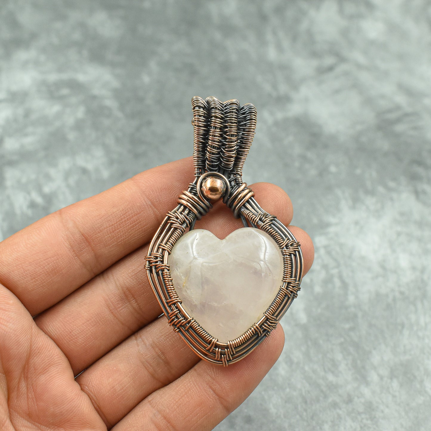 Pink Rose Quartz Gemstone Pendant