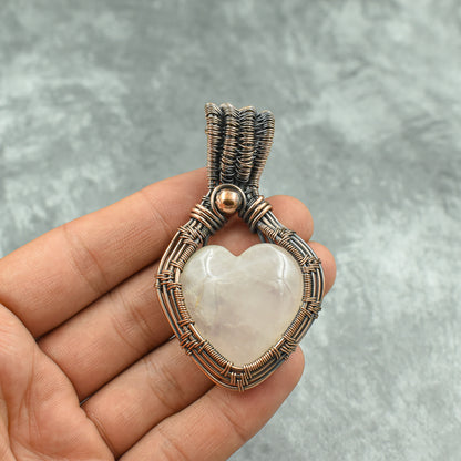 Pink Rose Quartz Gemstone Pendant