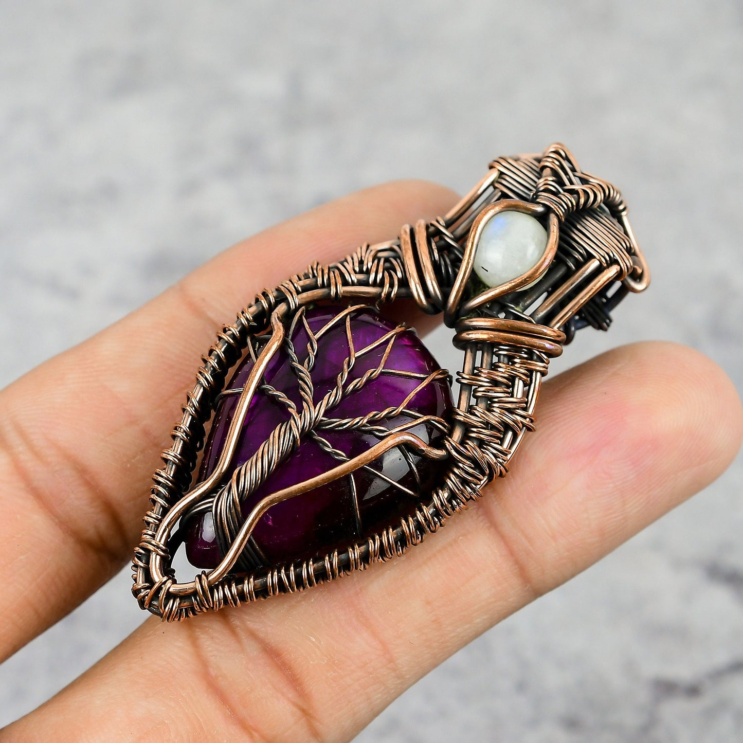 Pink Labradorite Gemstone Pendant