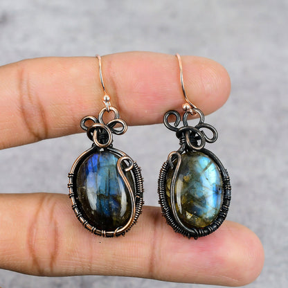 Blue Labradorite Gemstone Earrings
