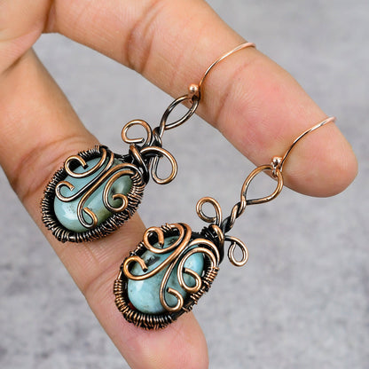 Blue Larimar Gemstone Earrings