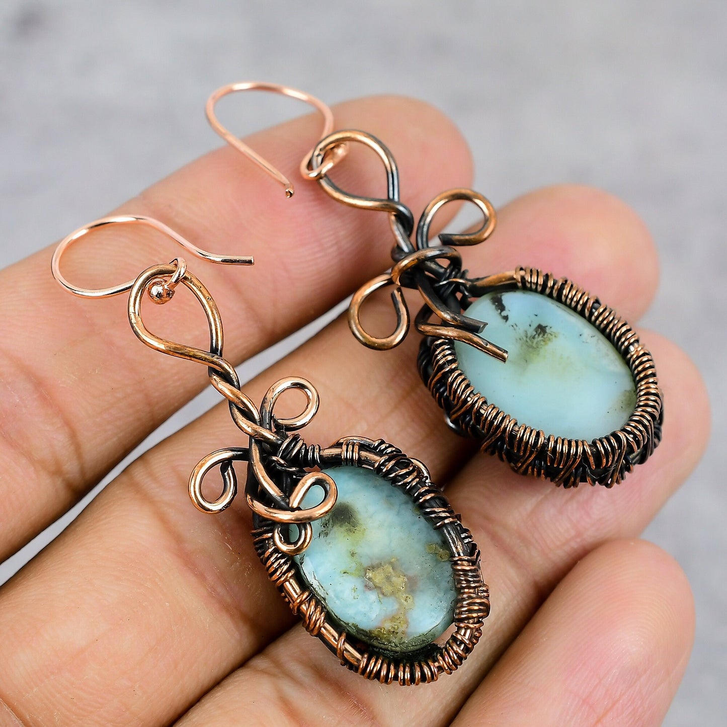 Blue Larimar Gemstone Earrings