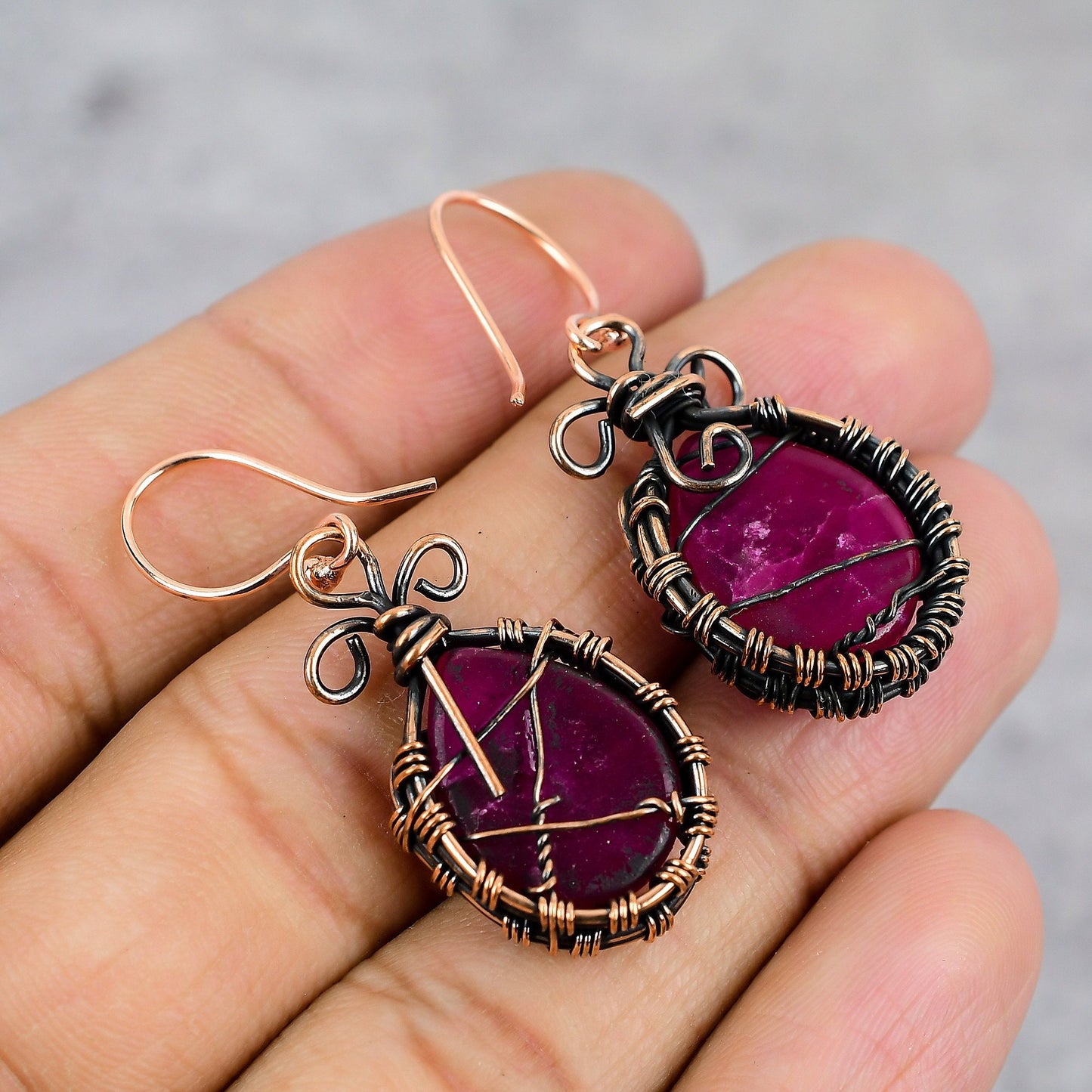 Red Ruby Gemstone Earrings