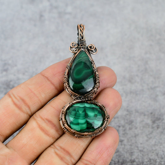 Green Malachite Gemstone Pendant